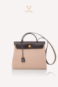 Genti de designeri pre-owned | HERMES Vache Hunter Criss Viking Herbag Zip PM 31 Rouge Sellier