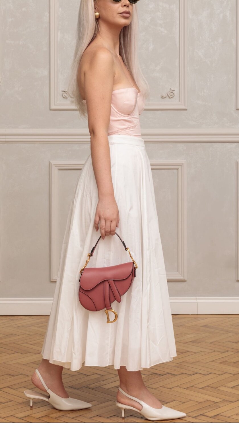 <span style="font-size: 10px; color: rgb(101, 101, 101);letter-spacing: .15em;">HARD TO FIND</span><br><strong> DIOR </strong><br><div style="margin-top:10px; font-size:16px;">Mini Saddle Bag Blush Smooth Calfskin </div><br> - Image 2