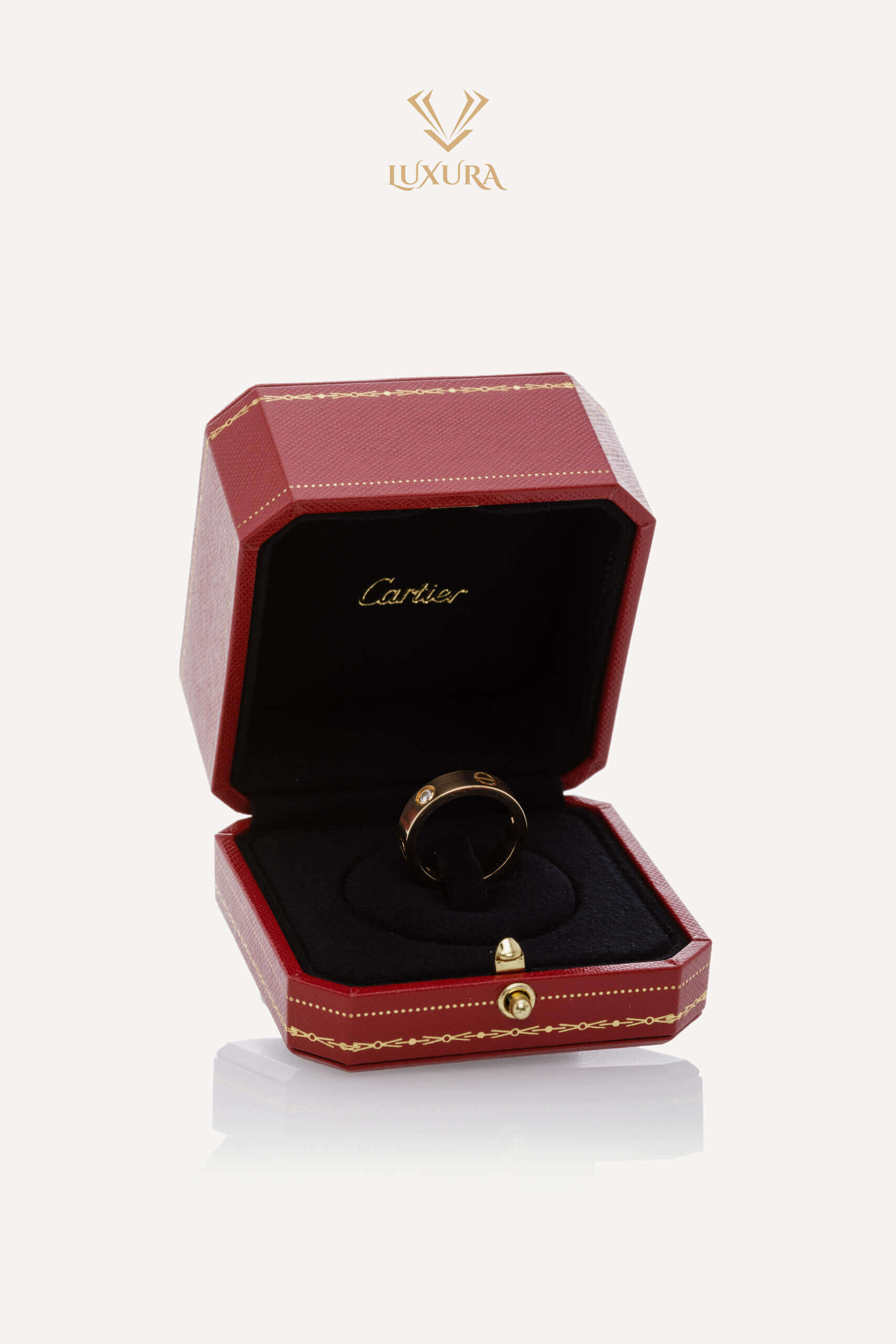 Bijuterii | CARTIER Love Ring 18K Yellow Gold With 3 briliant-cut 0.22 ct Diamonds 57