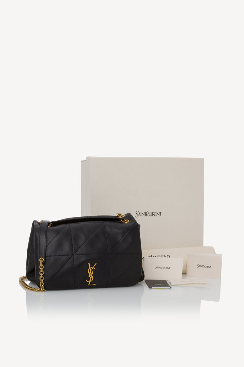 <span style="font-size: 10px; color: rgb(101, 101, 101);letter-spacing: .15em;">HARD TO FIND</span><br><strong> SAINT LAURENT </strong><br><div style="margin-top:10px; font-size:16px;">Lambskin Matelasse Monogram Small Jamie 4.3 Black</div><br> - Image 2