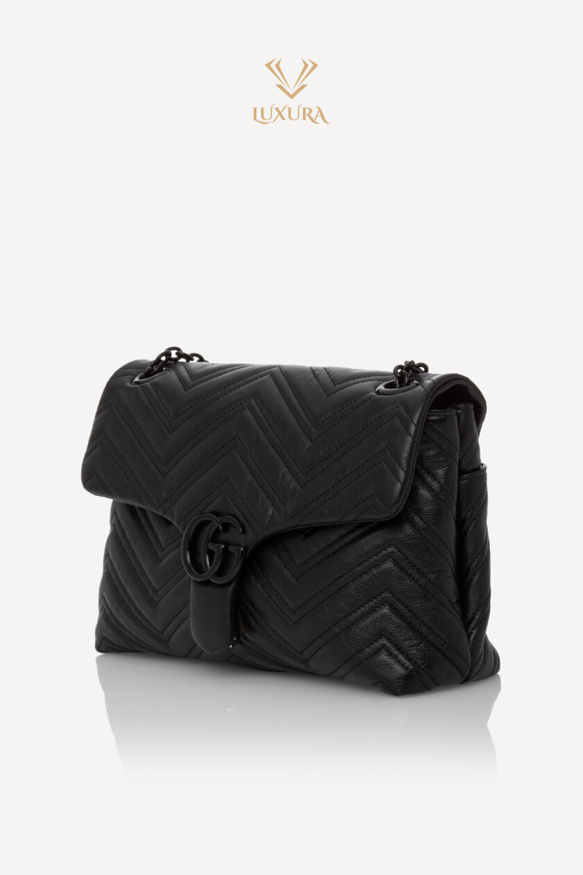 <span style="font-size: 10px; color: rgb(101, 101, 101);letter-spacing: .15em;">NEW COLLECTION</span><br><strong> GUCCI </strong><br><div style="margin-top:10px; font-size:16px;">GG Marmont Large Shoulder Bag Black Leather</div><br> - Image 10