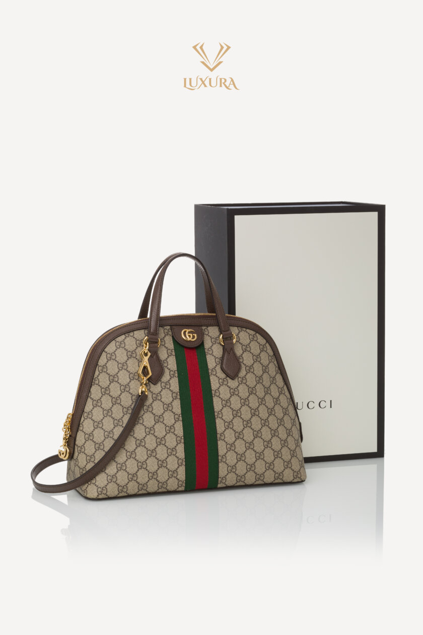 Genti | GUCCI GG Supreme Monogram Web Medium Ophidia Top Handle Dome