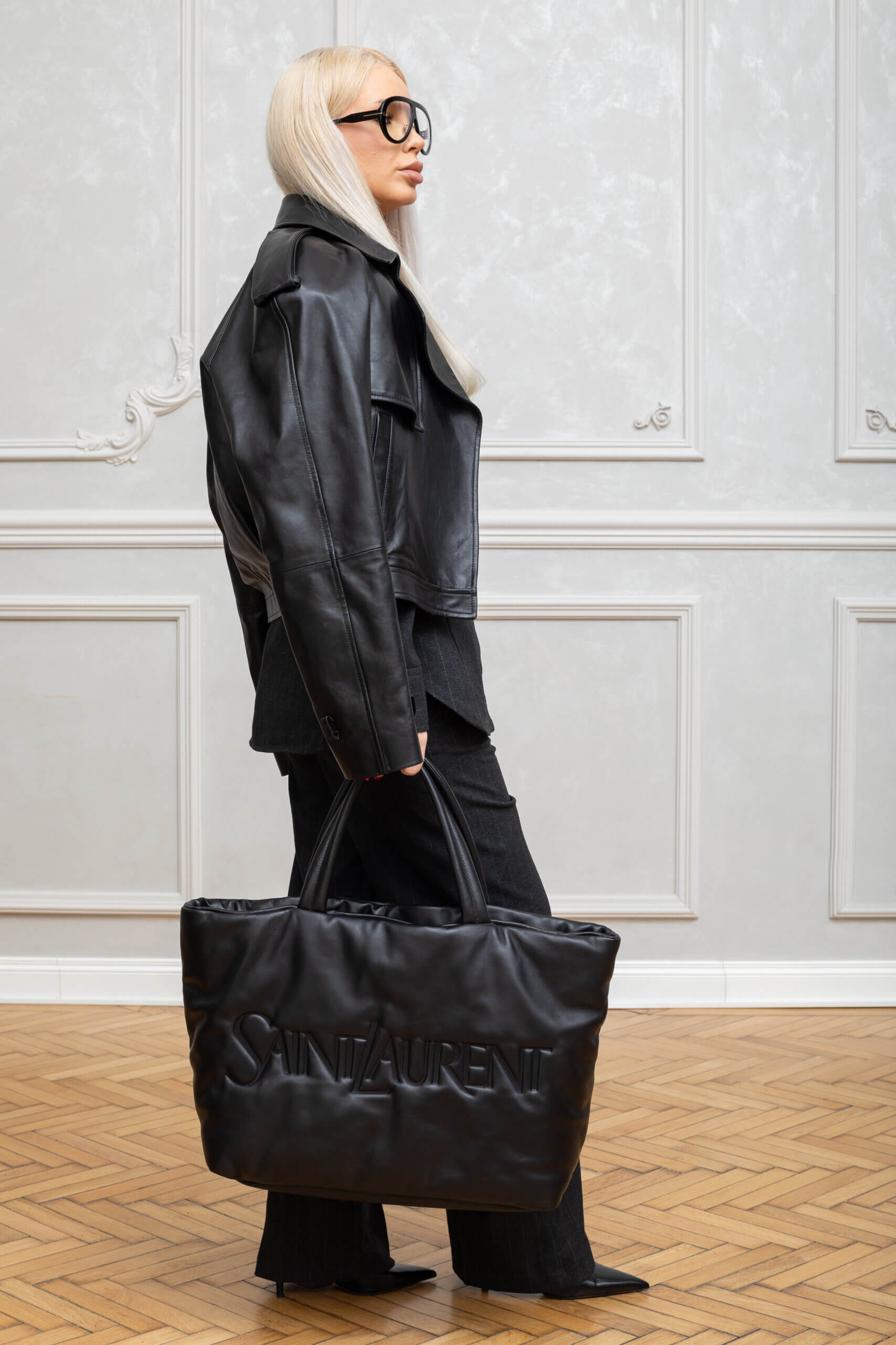 Genti | SAINT LAURENT Tote In Nappa Lambskin Black