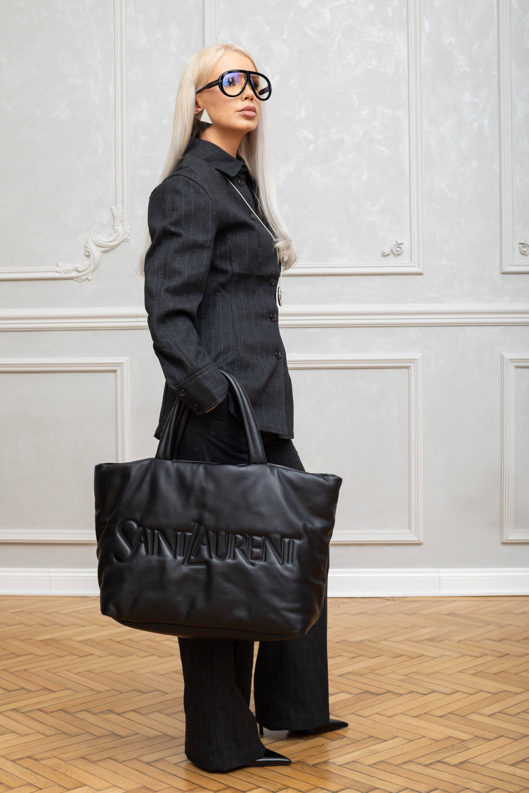 Genti | SAINT LAURENT Tote In Nappa Lambskin Black