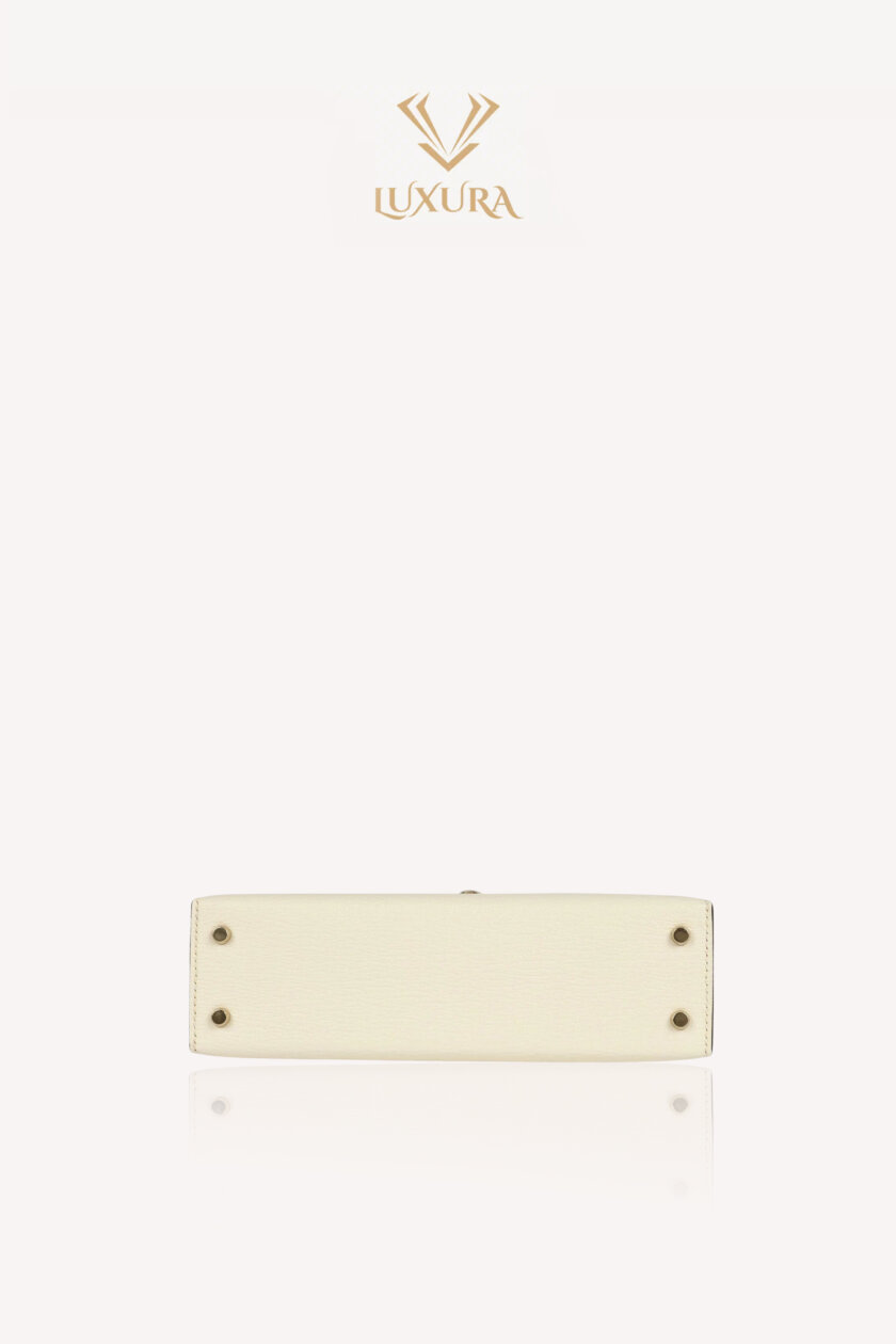 Genti | HÈRMES Special Order (HSS) Kelly Sellier 20 Nata and Etoupe Chevre Mysore Permabrass Hardware