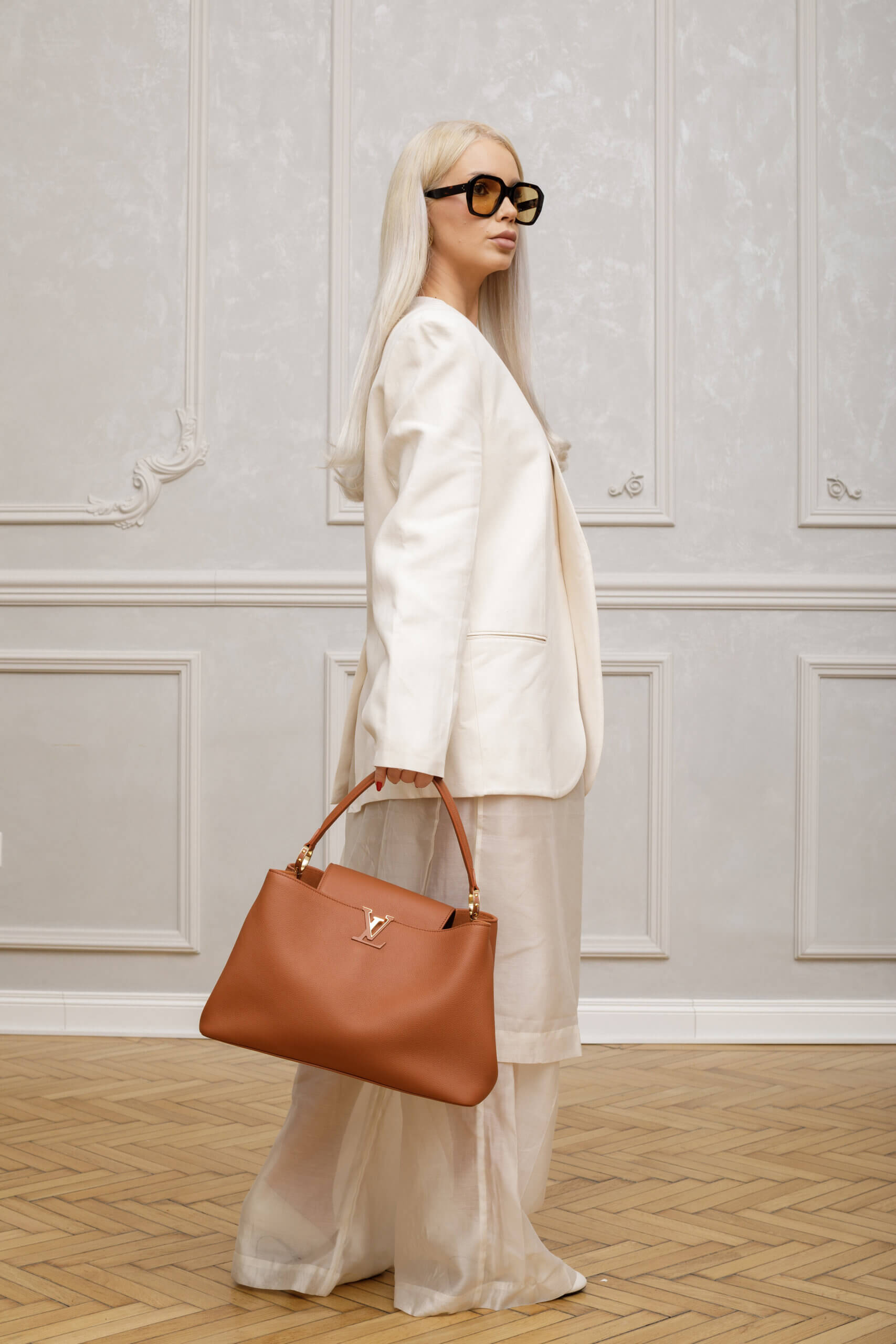 Genti | LOUIS VUITTON Capucines Souple GM Handbag Leather Cognac Brown M24879