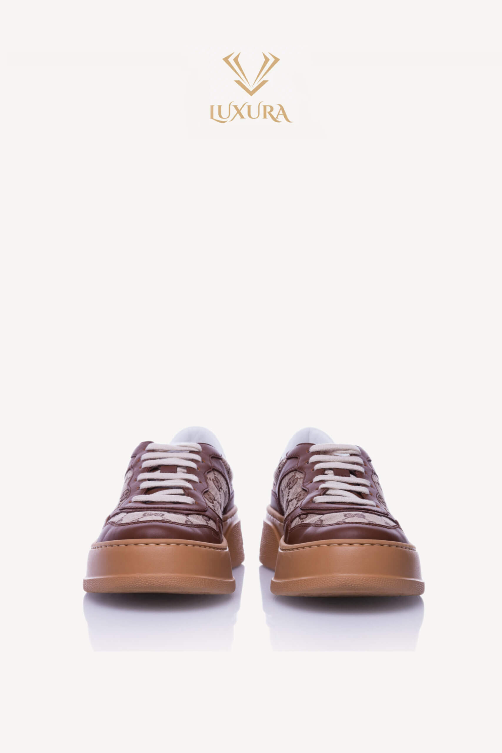 Incaltaminte | GUCCI GG leather-trimmed canvas sneakers 42
