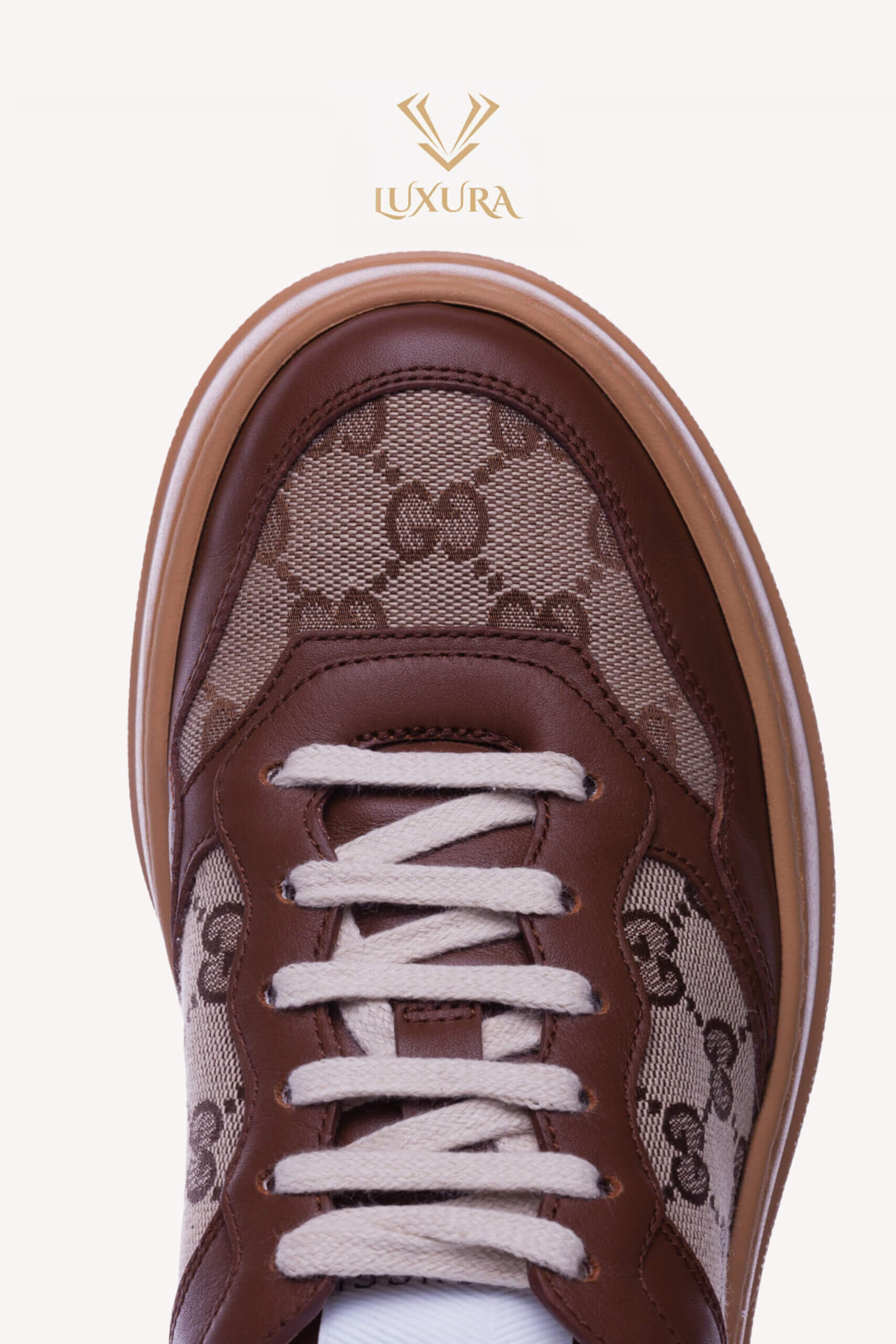 Incaltaminte | GUCCI GG leather-trimmed canvas sneakers 42