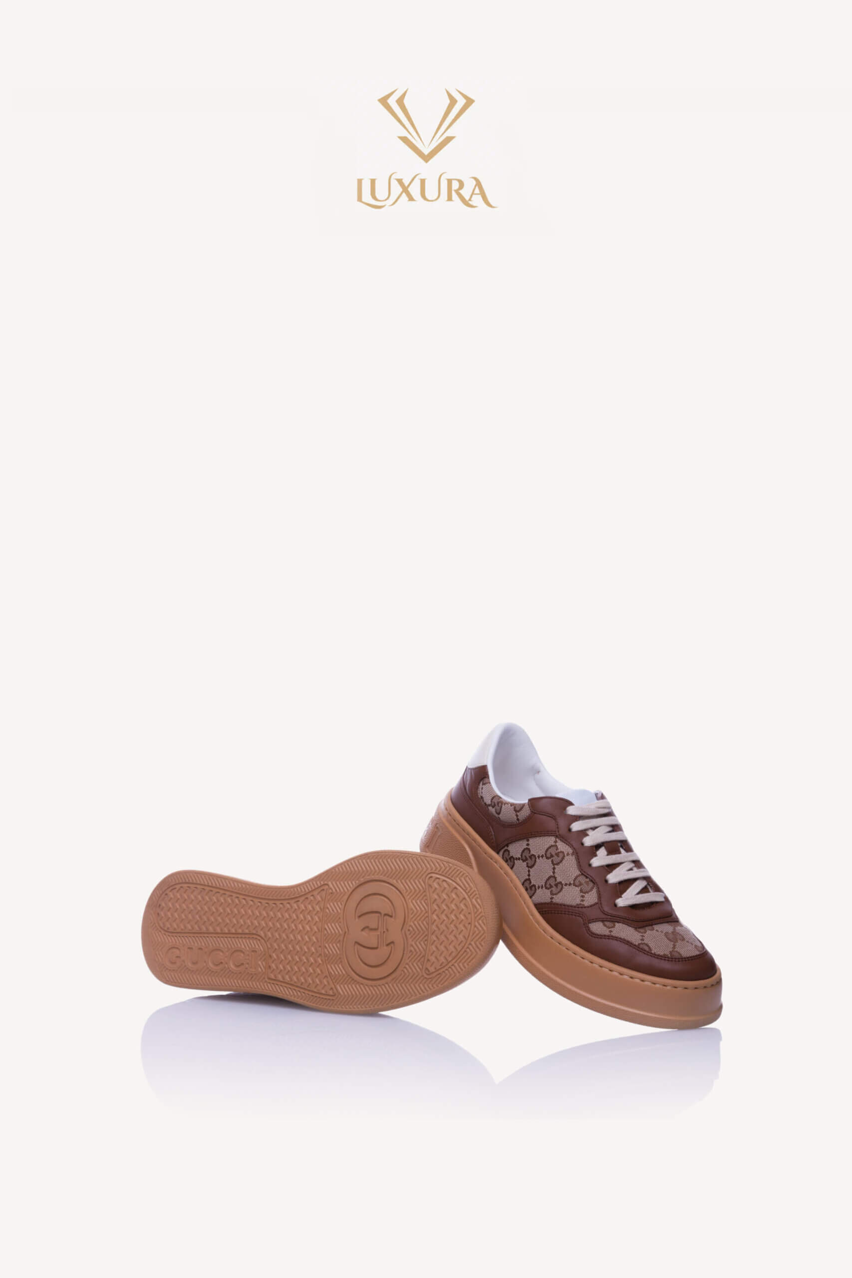 Incaltaminte | GUCCI GG leather-trimmed canvas sneakers 42