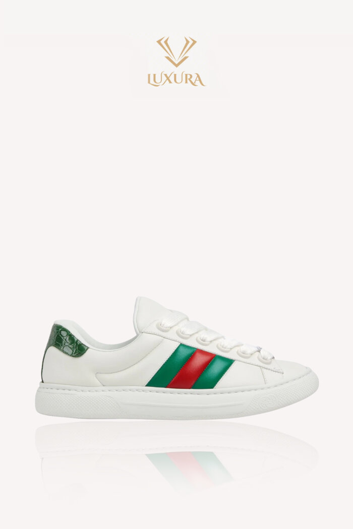 Incaltaminte | GUCCI Ace trainer with Web Crocodile-Embossed Leather 37