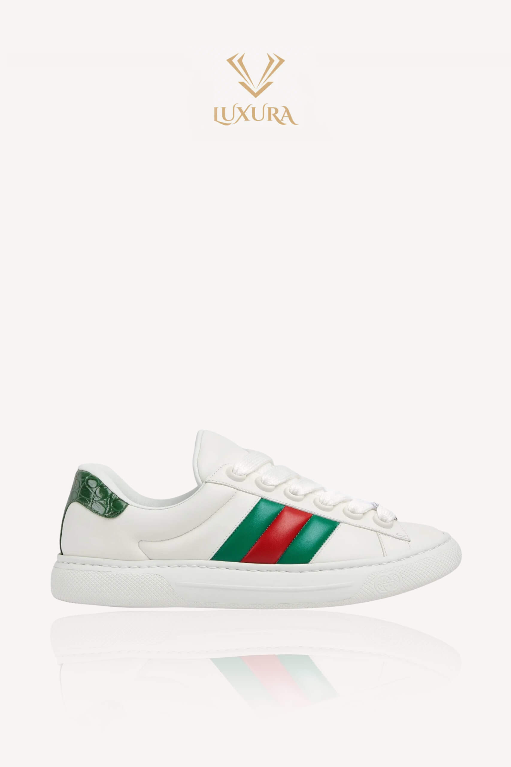 Incaltaminte | GUCCI Ace trainer with Web Crocodile-Embossed Leather 37