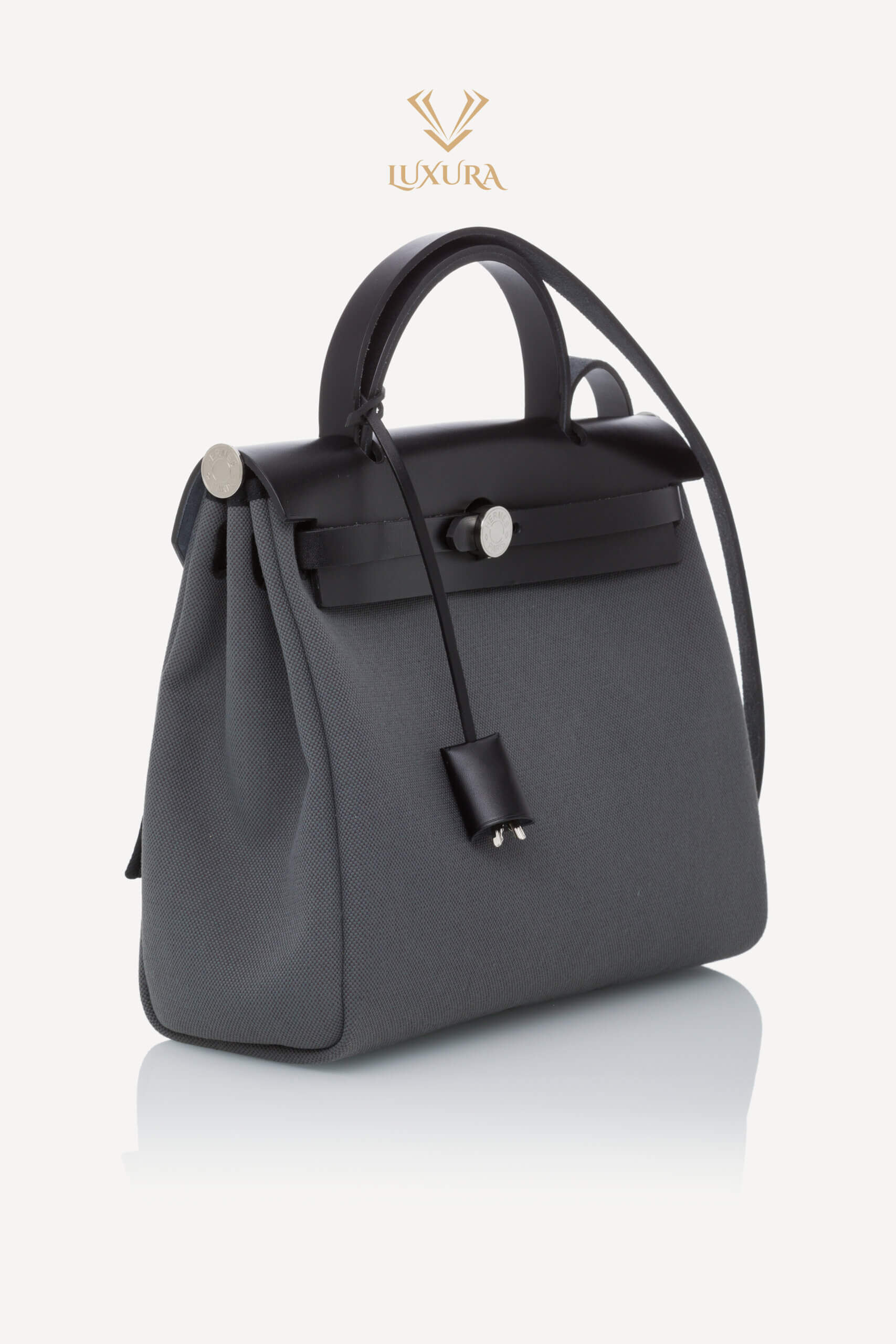 Genti | HERMES Herbag Zip 31 Laque Bag Ardoise Noir Noir