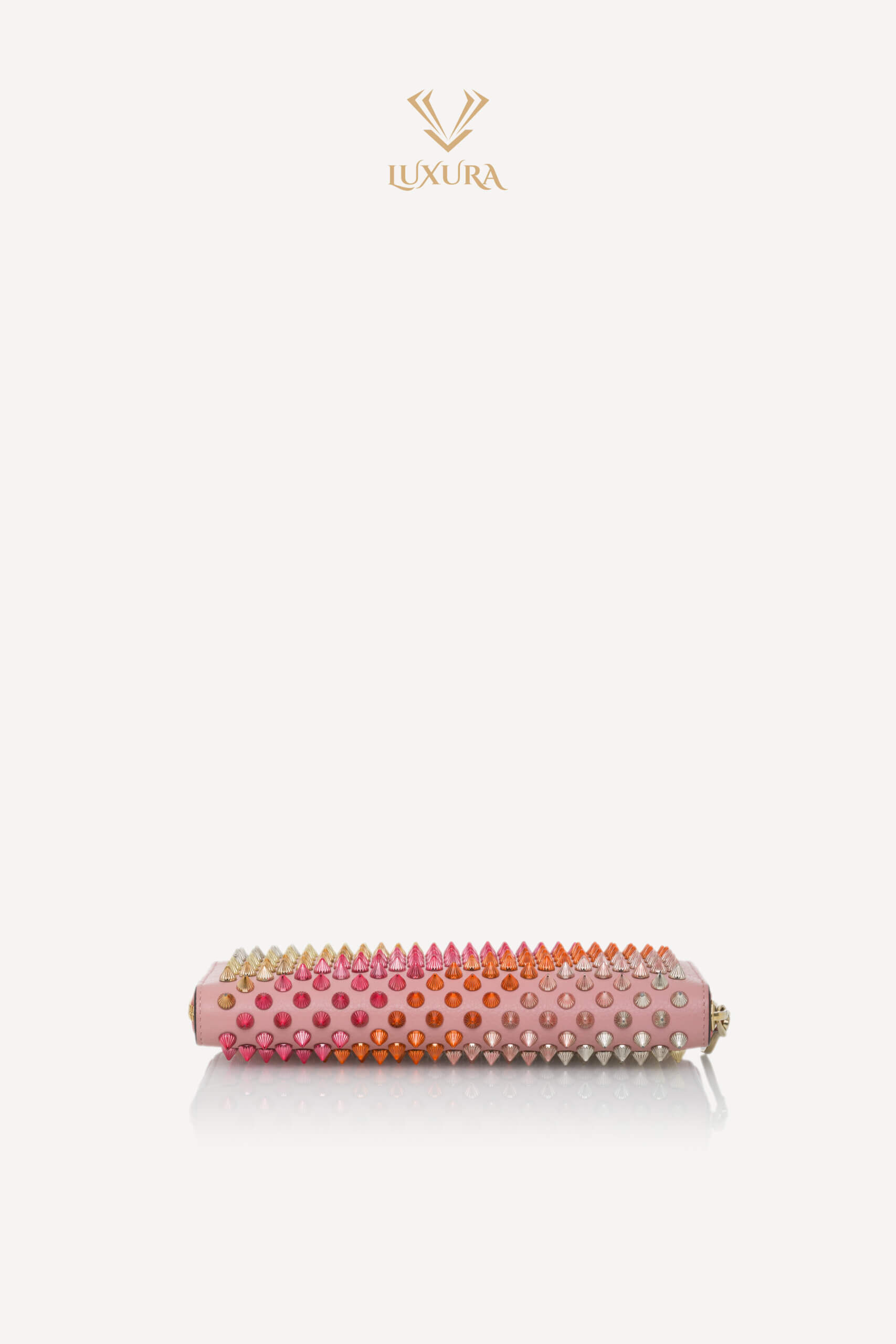 <span style="font-size: 10px; color: rgb(101, 101, 101);letter-spacing: .15em;">BEST DEAL</span><br><strong> CHRISTIAN LOUBOUTIN </strong><br><div style="margin-top:10px; font-size:16px;">Panettone Wallet Zip Around Studs Pink Leather</div><br> - Image 18