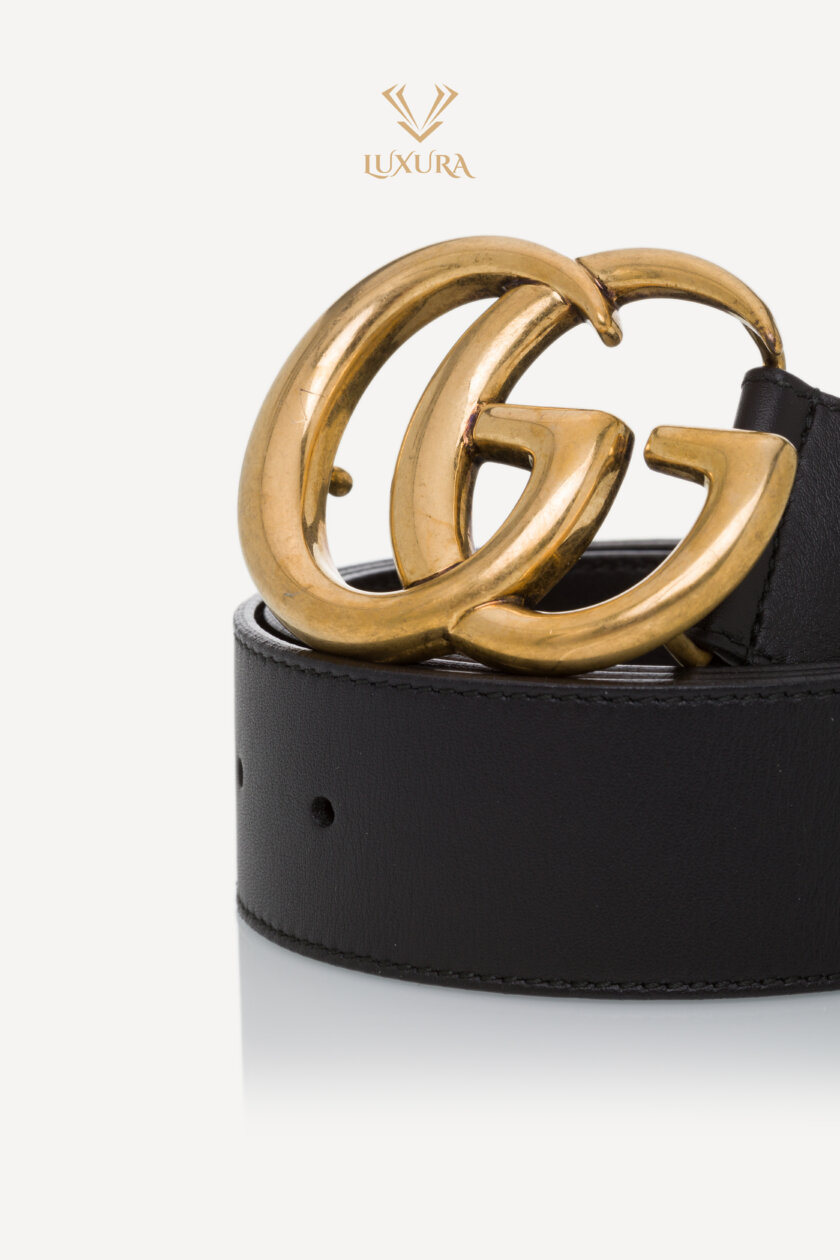 <span style="font-size: 10px; color: rgb(101, 101, 101);letter-spacing: .15em;">BEST DEAL</span><br><strong> GUCCI </strong><br><div style="margin-top:10px; font-size:16px;">Marmont Calfskin Double G 40mm Belt Black 85 </div><br> - Image 4