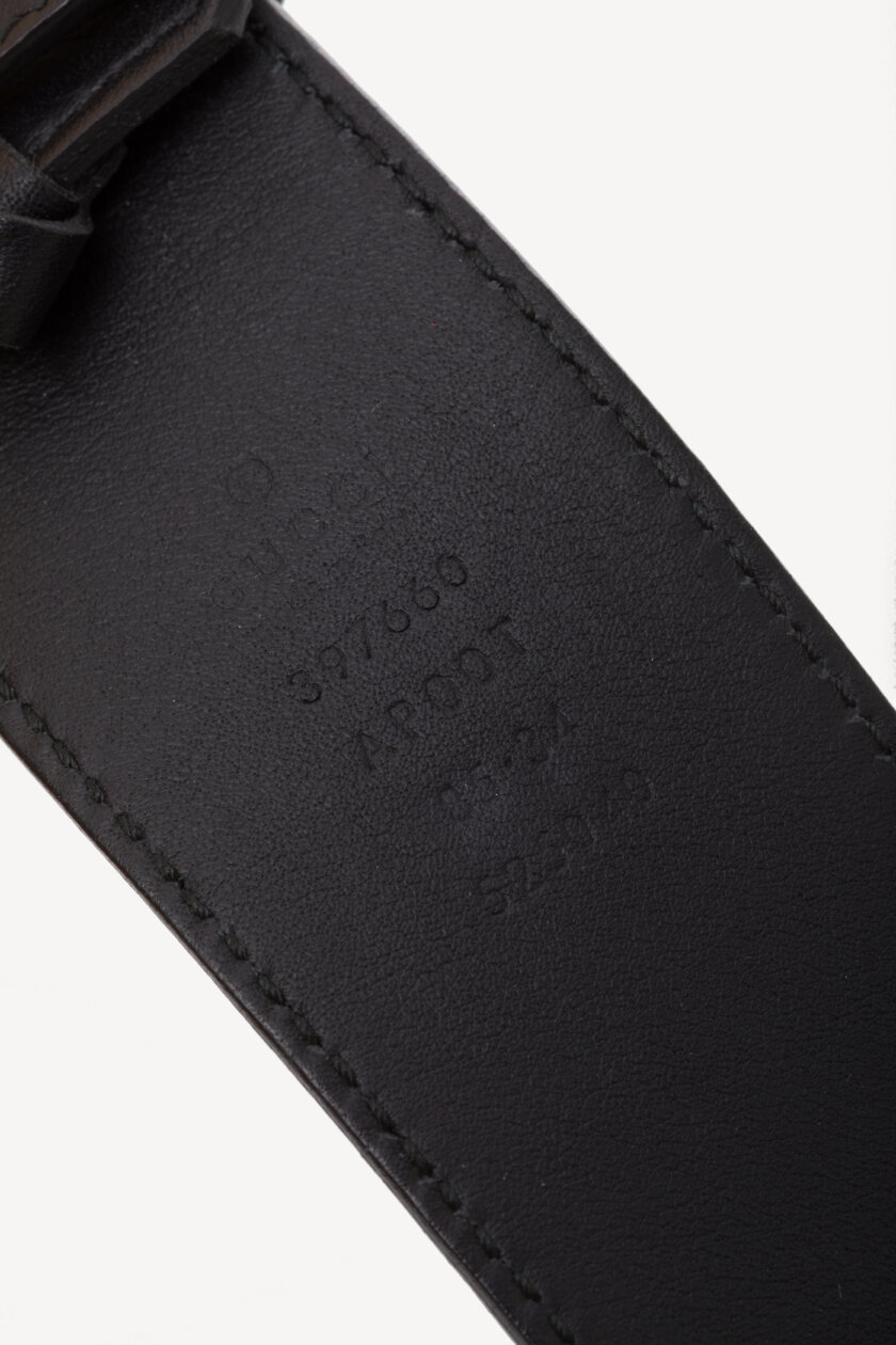 <span style="font-size: 10px; color: rgb(101, 101, 101);letter-spacing: .15em;">BEST DEAL</span><br><strong> GUCCI </strong><br><div style="margin-top:10px; font-size:16px;">Marmont Calfskin Double G 40mm Belt Black 85 </div><br> - Image 6