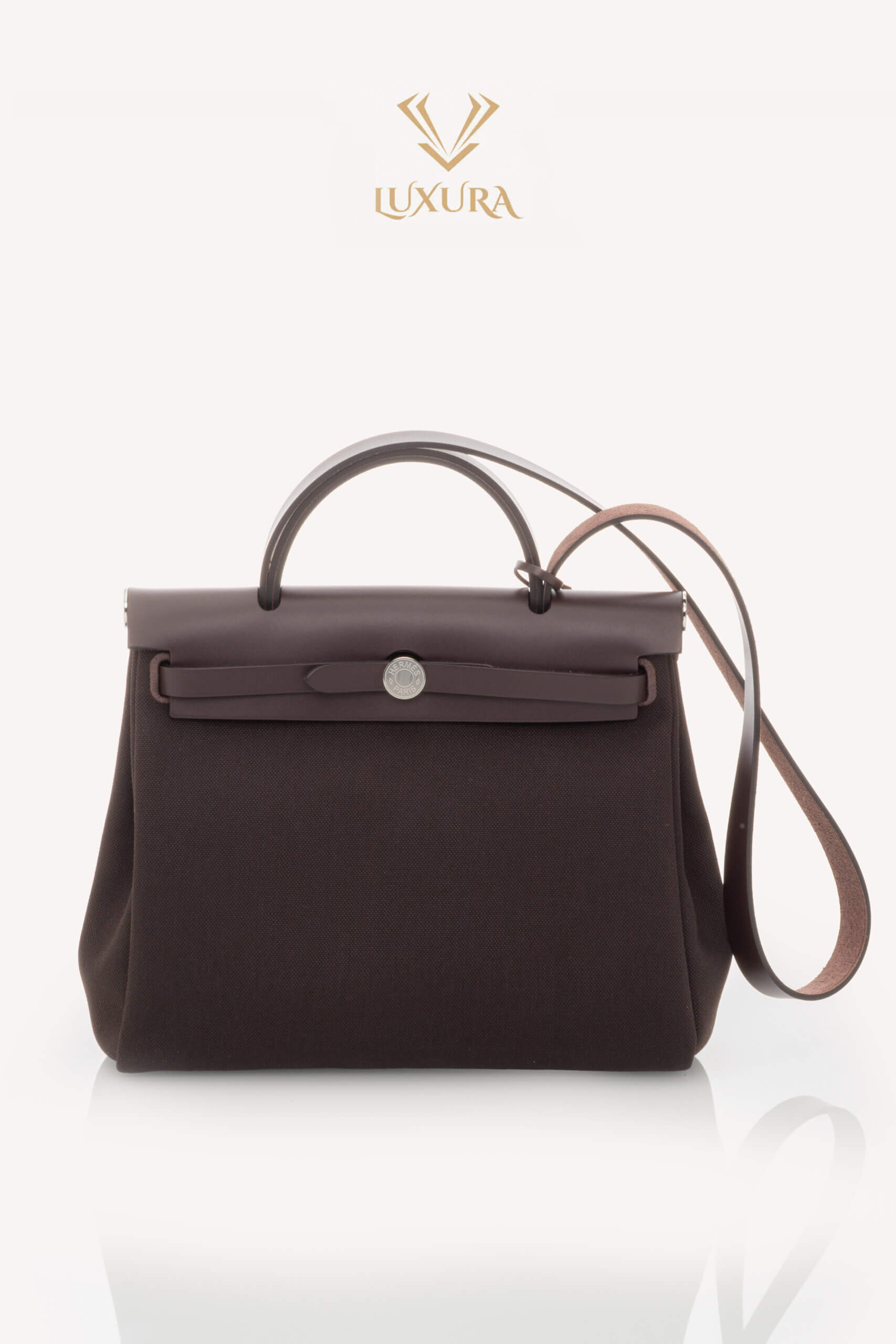 <span style="font-size: 10px; color: rgb(101, 101, 101);letter-spacing: .15em;">HARD TO FIND</span><br><strong>HERMES </strong><br><div style="margin-top:10px; font-size:16px;"> Herbag Zip RT 31 Toile Militaire Vache Hunter Dark Bronze Ebene Bag </div><br> - Image 4