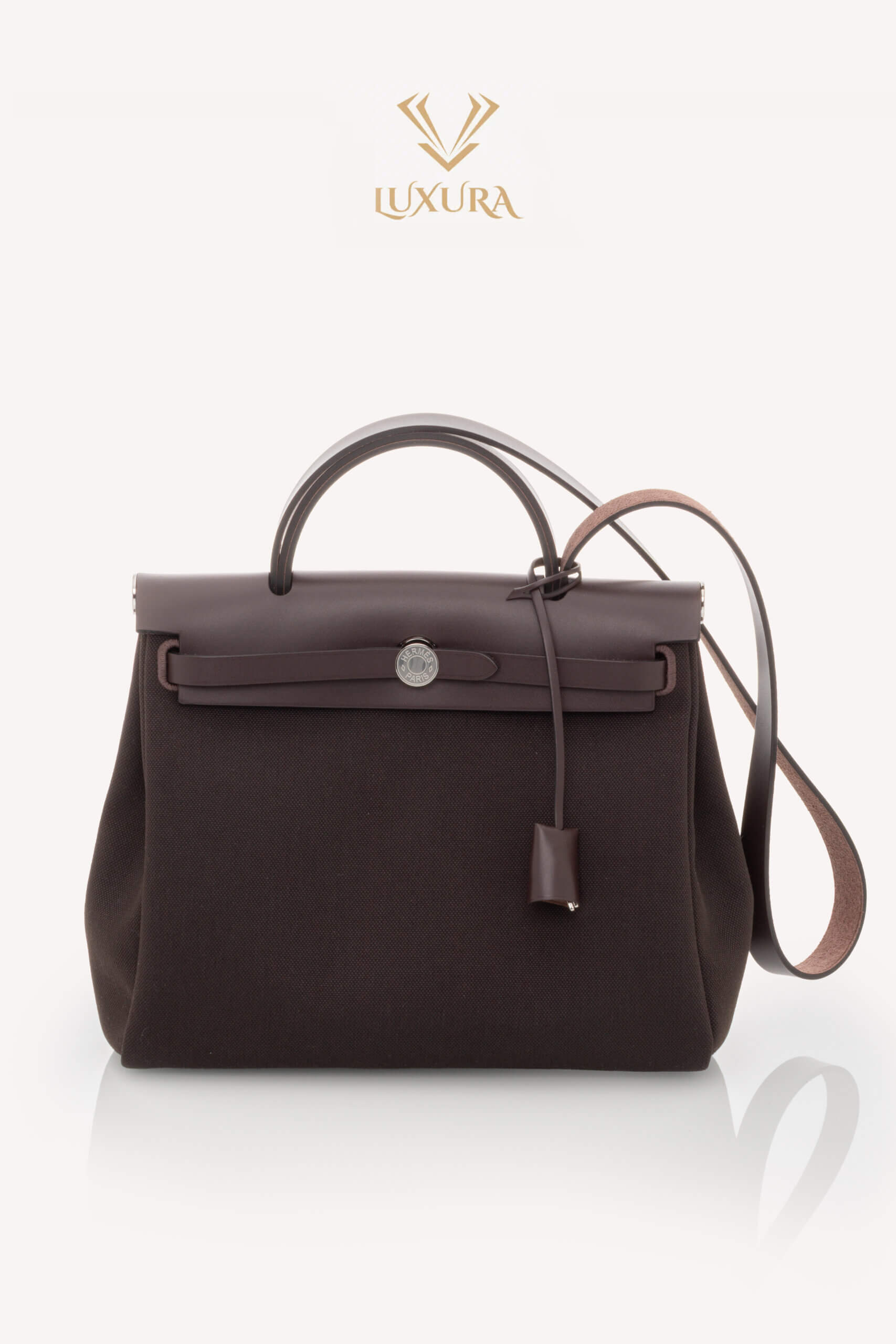 <span style="font-size: 10px; color: rgb(101, 101, 101);letter-spacing: .15em;">HARD TO FIND</span><br><strong>HERMES </strong><br><div style="margin-top:10px; font-size:16px;"> Herbag Zip RT 31 Toile Militaire Vache Hunter Dark Bronze Ebene Bag </div><br> - Image 6