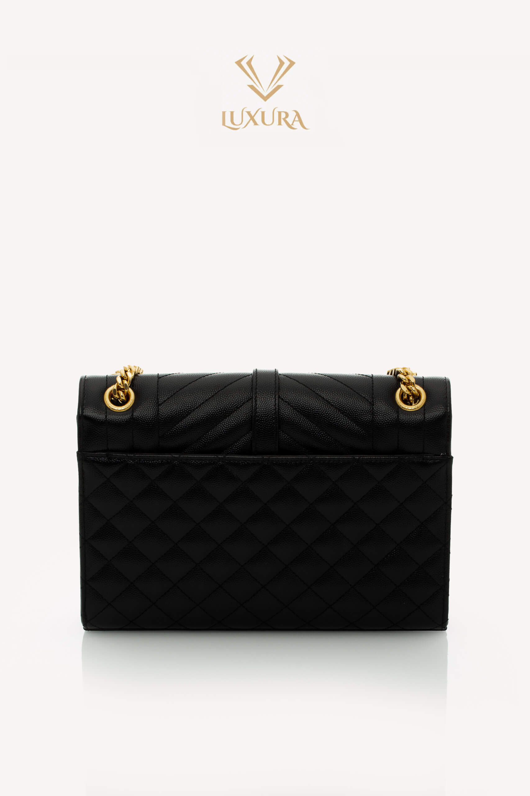 <span style="font-size: 10px; color: rgb(101, 101, 101);letter-spacing: .15em;">HARD TO FIND</span><br><strong> SAINT LAURENT </strong><br><div style="margin-top:10px; font-size:16px;">Envelope Medium in Quilted Grain de Poudre Embossed Leather Black</div><br> - Image 6