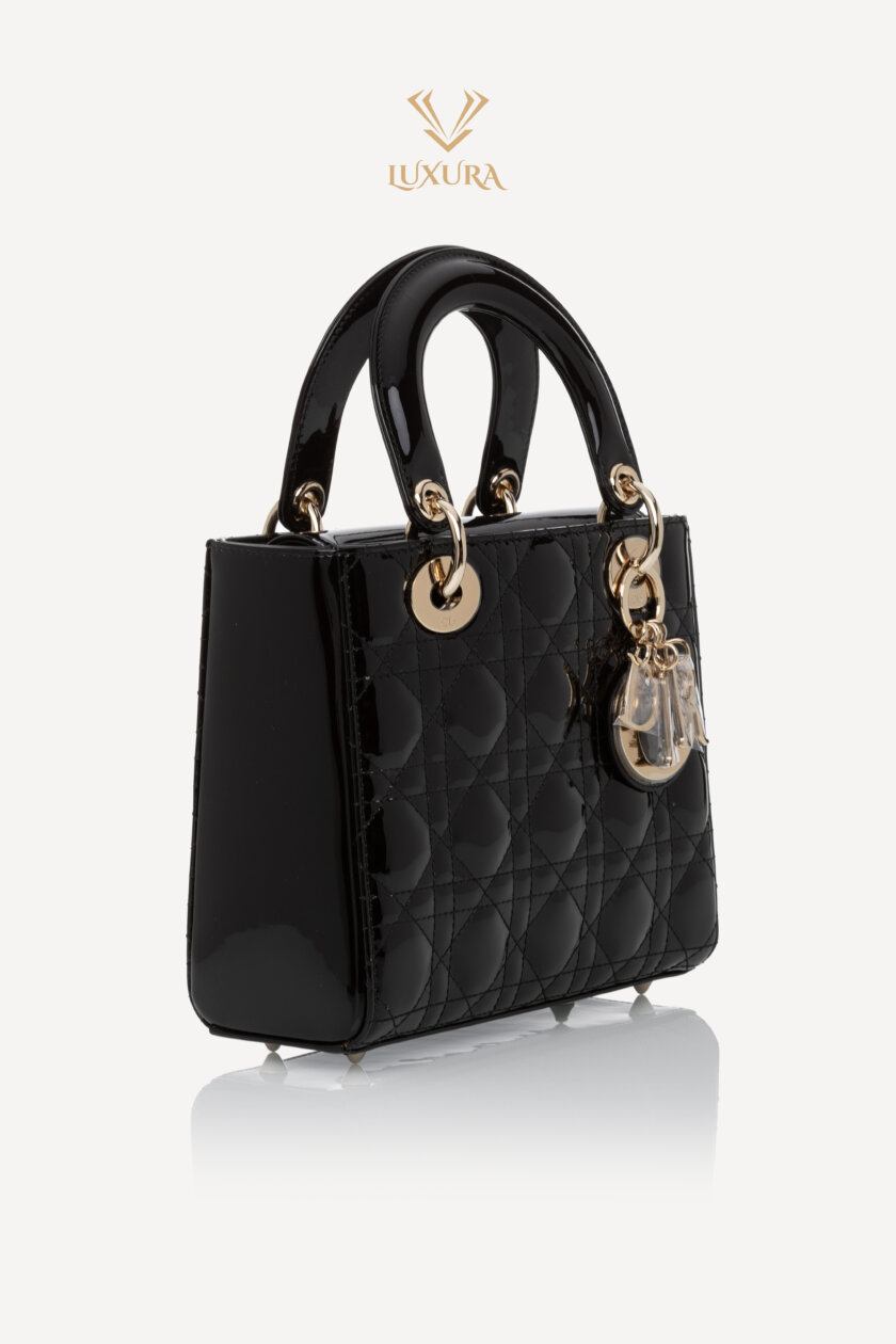 <span style="font-size: 10px; color: rgb(101, 101, 101);letter-spacing: .15em;">HARD TO FIND</span><br><strong> DIOR </strong><br><div style="margin-top:10px; font-size:16px;">Medium Lady Dior Bag Black Patent Cannage Calfskin </div><br> - Image 3