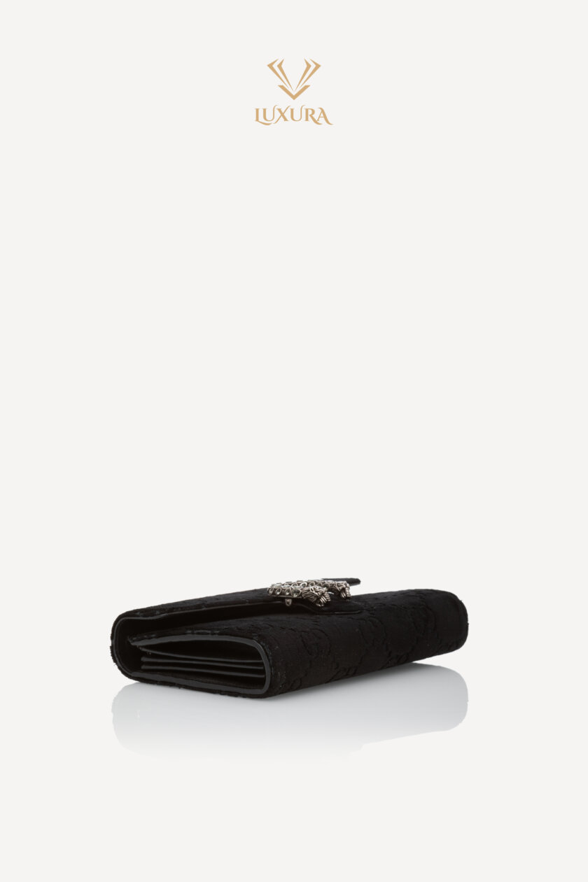 <span style="font-size: 10px; color: rgb(101, 101, 101);letter-spacing: .15em;">HARD TO FIND</span><br><strong> GUCCI </strong><br><div style="margin-top:10px; font-size:16px;">Velvet GG Monogram Mini Dionysus Chain Wallet Black</div><br> - Image 21