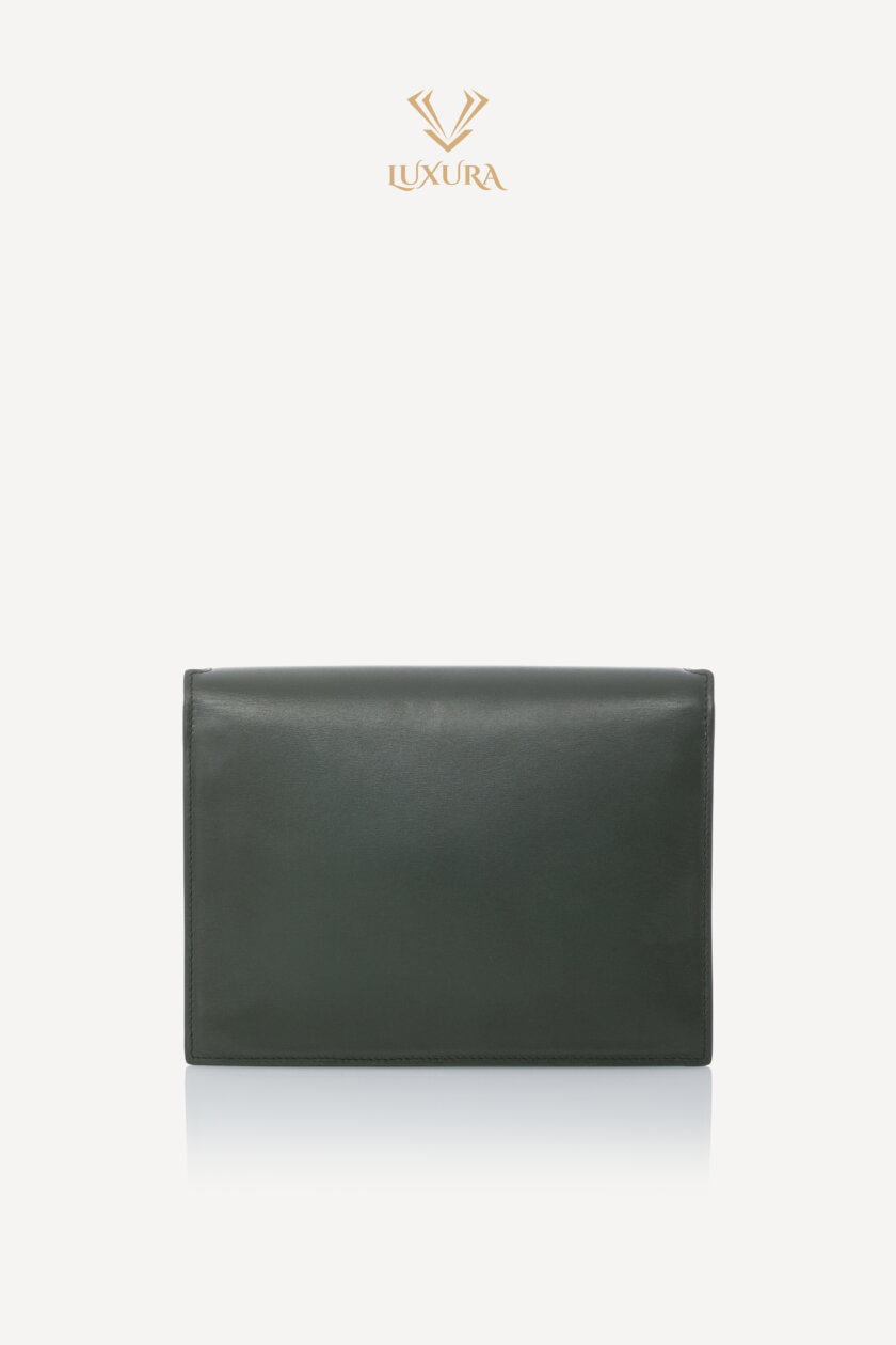 Genti | SAINT LAURENT Smooth Calfskin Monogram Cassandra Clasp Bag Dark Green