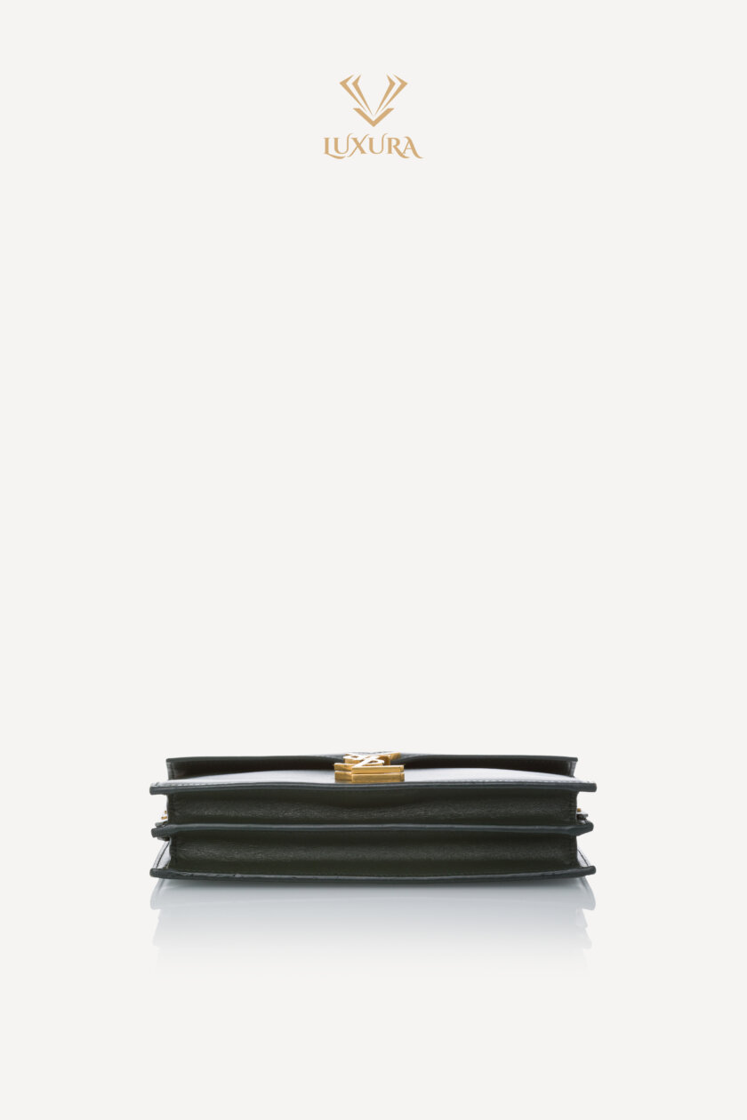 Genti | SAINT LAURENT Smooth Calfskin Monogram Cassandra Clasp Bag Dark Green
