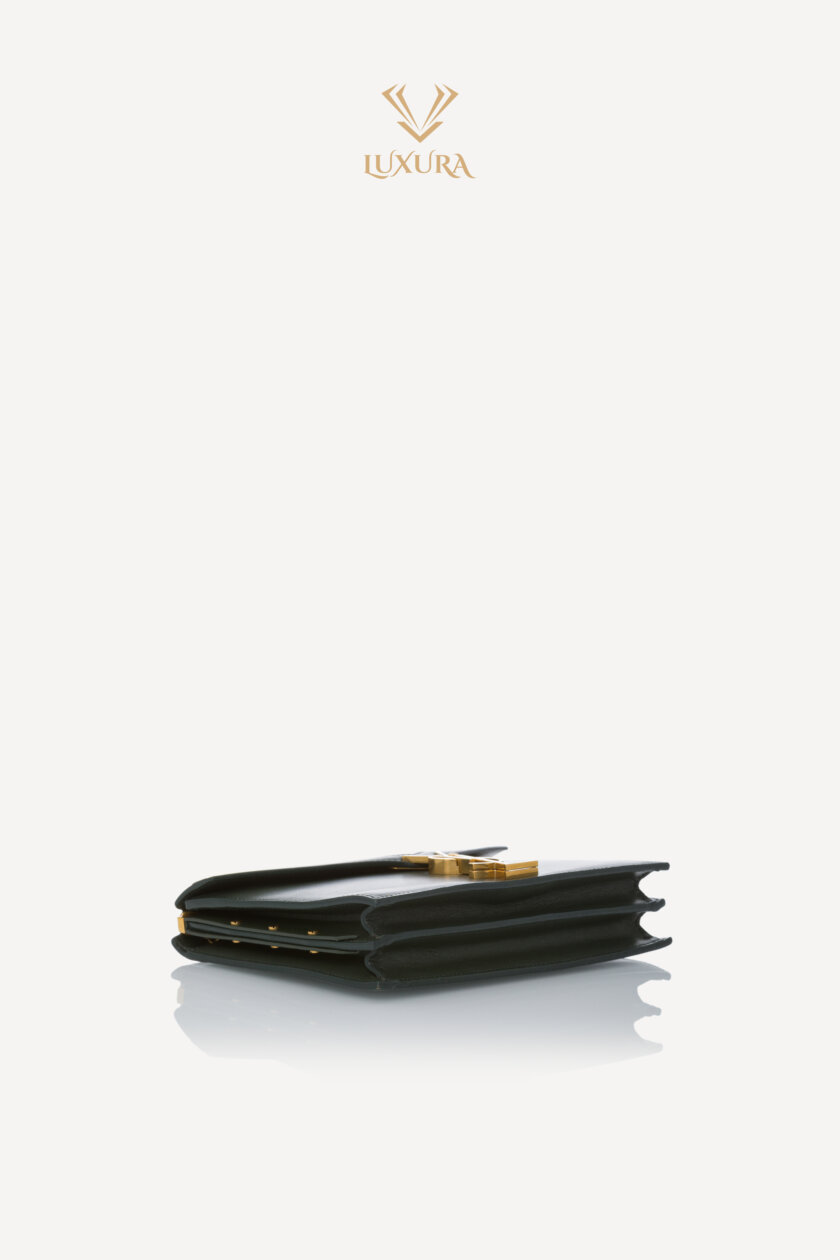 Genti | SAINT LAURENT Smooth Calfskin Monogram Cassandra Clasp Bag Dark Green