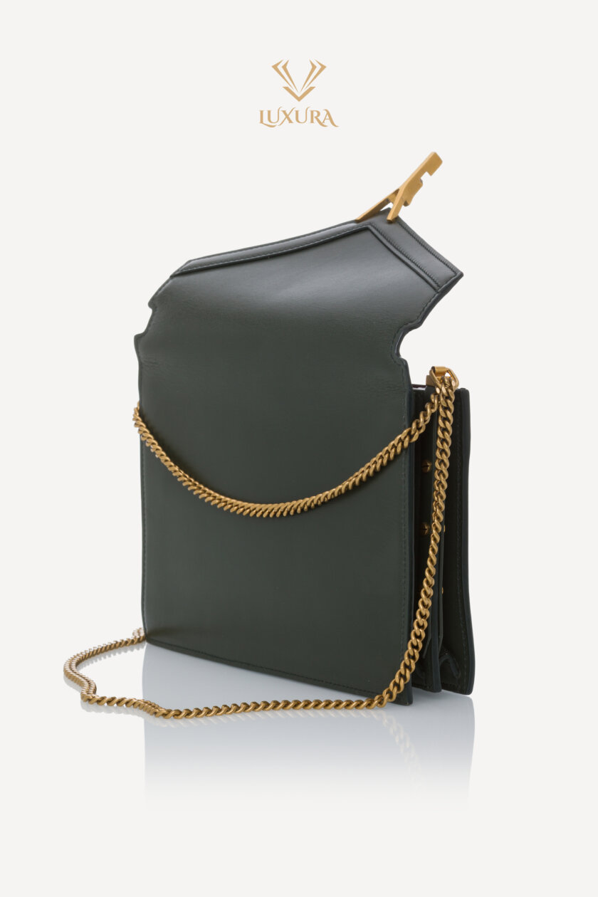 Genti | SAINT LAURENT Smooth Calfskin Monogram Cassandra Clasp Bag Dark Green