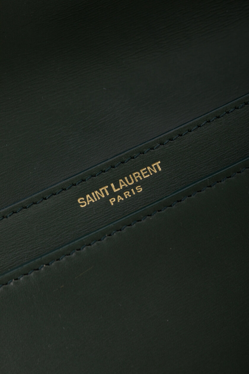 Genti | SAINT LAURENT Smooth Calfskin Monogram Cassandra Clasp Bag Dark Green