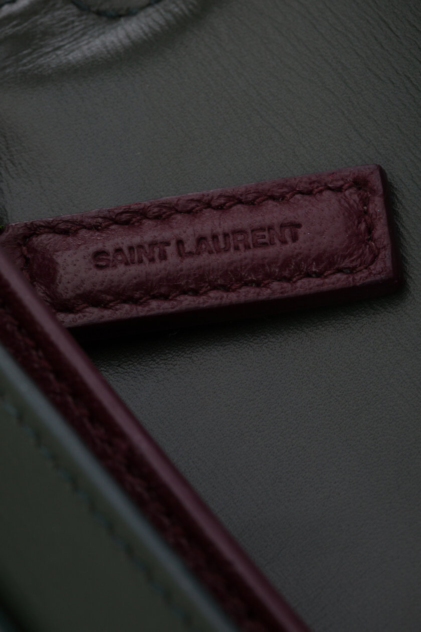 Genti | SAINT LAURENT Smooth Calfskin Monogram Cassandra Clasp Bag Dark Green