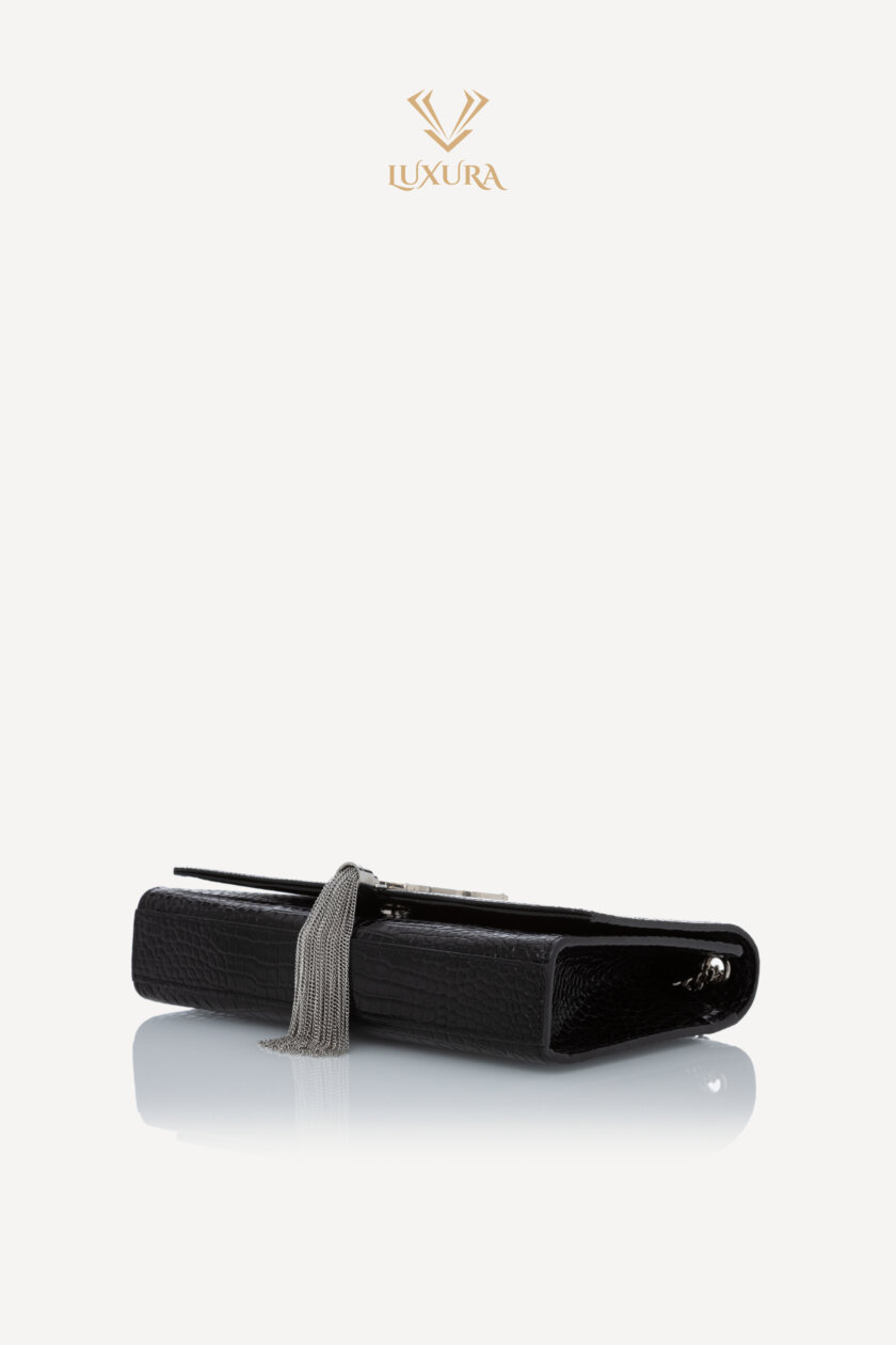 <span style="font-size: 10px; color: rgb(101, 101, 101);letter-spacing: .15em;">BEST DEAL</span><br><strong> SAINT LAURENT </strong><br><div style="margin-top:10px; font-size:16px;">Crocodile Embossed Medium Classic Monogram Kate Tassel Satchel Black</div><br> - Image 22