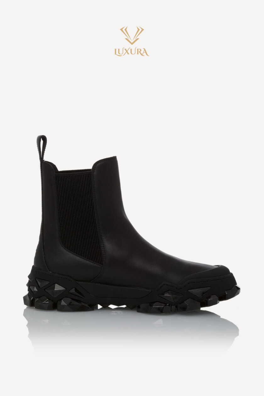 <span style="font-size: 10px; color: rgb(101, 101, 101);letter-spacing: .15em;">BEST DEAL</span><br><strong> JIMMY CHOO </strong><br><div style="margin-top:10px; font-size:16px;"> Diamond X Chelsea Boots Black Leather Sole 38.5 </div><br> - Image 6