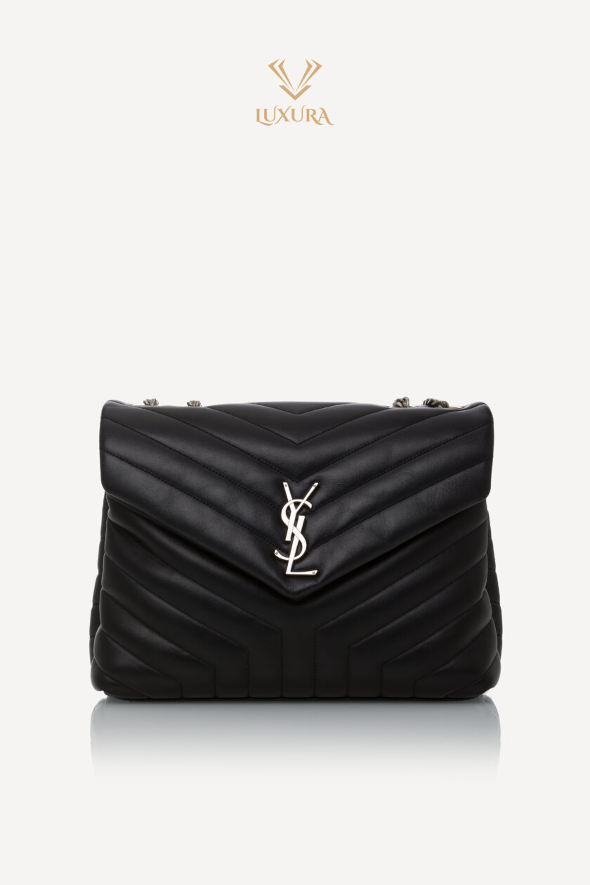 <span style="font-size: 10px; color: rgb(101, 101, 101);letter-spacing: .15em;">BEST DEAL</span><br><strong> SAINT LAURENT </strong><br><div style="margin-top:10px; font-size:16px;"> Calfskin Y Quilted Monogram Medium Loulou Chain Satchel Black </div><br> - Image 6