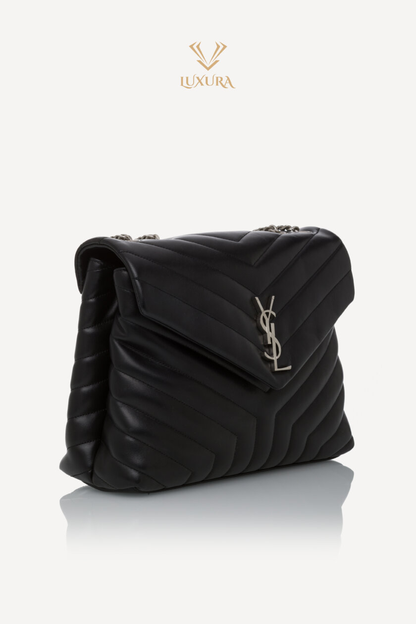 <span style="font-size: 10px; color: rgb(101, 101, 101);letter-spacing: .15em;">BEST DEAL</span><br><strong> SAINT LAURENT </strong><br><div style="margin-top:10px; font-size:16px;"> Calfskin Y Quilted Monogram Medium Loulou Chain Satchel Black </div><br> - Image 3