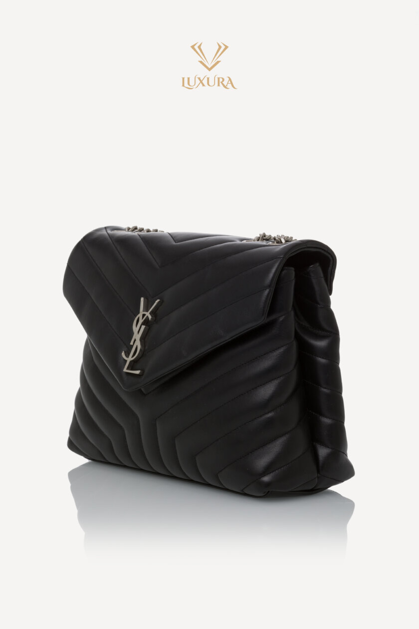 <span style="font-size: 10px; color: rgb(101, 101, 101);letter-spacing: .15em;">BEST DEAL</span><br><strong> SAINT LAURENT </strong><br><div style="margin-top:10px; font-size:16px;"> Calfskin Y Quilted Monogram Medium Loulou Chain Satchel Black </div><br> - Image 11