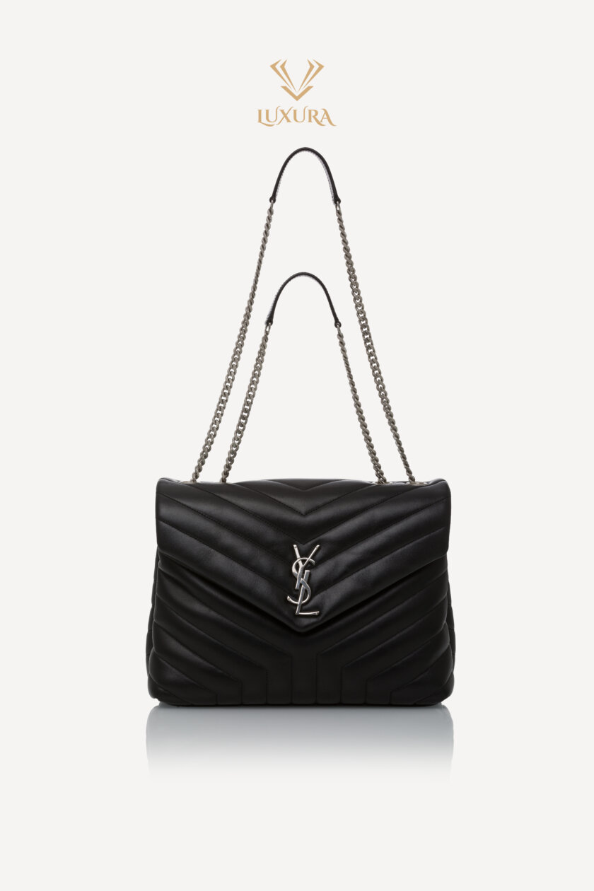 <span style="font-size: 10px; color: rgb(101, 101, 101);letter-spacing: .15em;">BEST DEAL</span><br><strong> SAINT LAURENT </strong><br><div style="margin-top:10px; font-size:16px;"> Calfskin Y Quilted Monogram Medium Loulou Chain Satchel Black </div><br> - Image 5