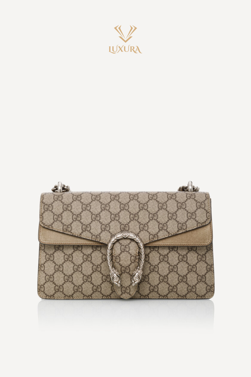 <span style="font-size: 10px; color: rgb(101, 101, 101);letter-spacing: .15em;"> BEST DEAL</span><br><strong> GUCCI </strong><br><div style="margin-top:10px; font-size:16px;"> Dionysus Medium Shoulder Bag Beige Ebony GG Supreme</div><br> - Image 5