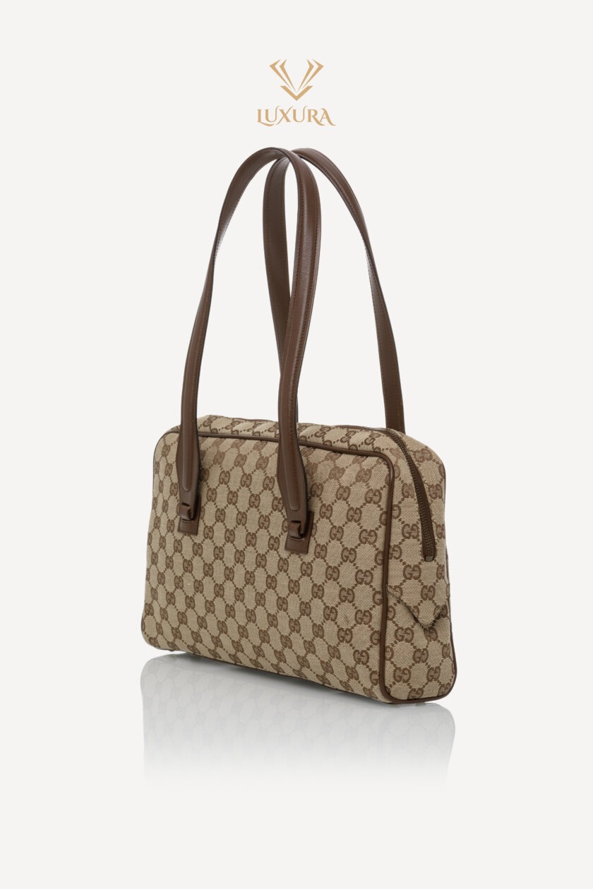 <span style="font-size: 10px; color: rgb(101, 101, 101);letter-spacing: .15em;">HARD TO FIND</span><br><strong> GUCCI </strong><br><div style="margin-top:10px; font-size:16px;">Monogram Tote Bag Brown</div><br> - Image 6