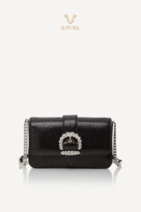 Clutch Bags | JIMMY CHOO Swarovski Cheri Lizard Print SM Chain Crossbody Hand Clutch Bag