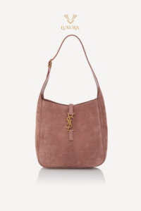 Genti | SAINT LAURENT Le 5 a 7 Supple Small Suede Shoulder Bag Pink