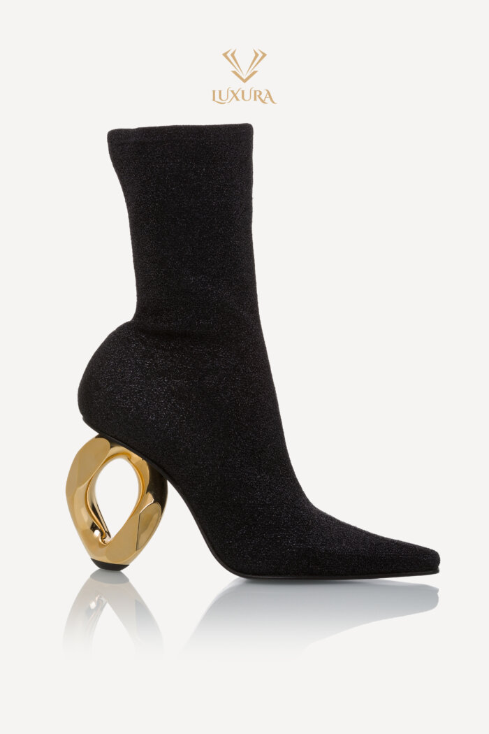 <span style="font-size: 10px; color: rgb(101, 101, 101);letter-spacing: .15em;">HARD TO FIND</span><br><strong> JW ANDERSON </strong><br><div style="margin-top:10px; font-size:16px;"> Chain Heel Sock Boots 35 </div><br>