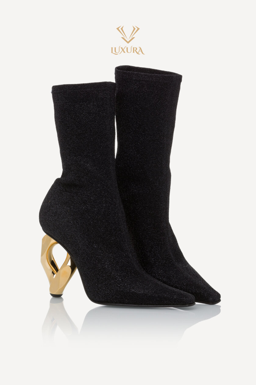 <span style="font-size: 10px; color: rgb(101, 101, 101);letter-spacing: .15em;">HARD TO FIND</span><br><strong> JW ANDERSON </strong><br><div style="margin-top:10px; font-size:16px;"> Chain Heel Sock Boots 35 </div><br> - Image 3