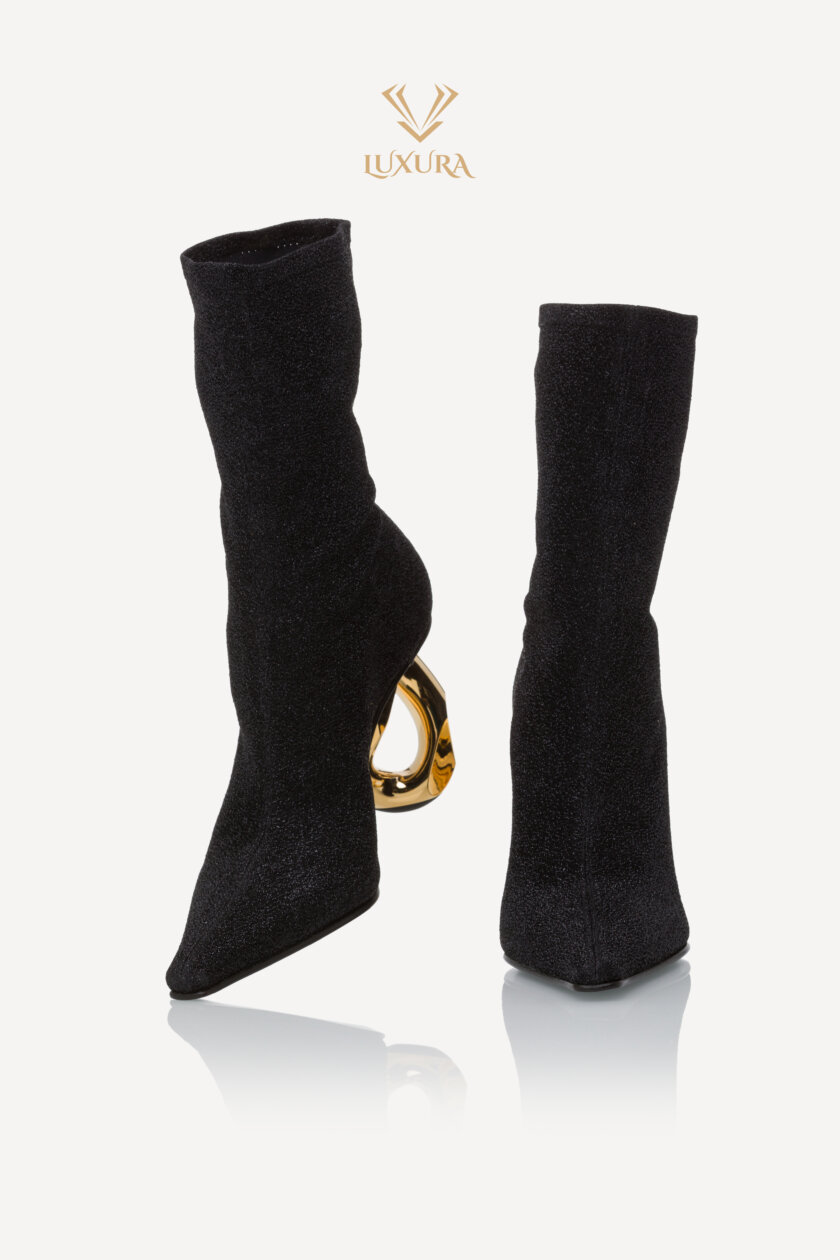 <span style="font-size: 10px; color: rgb(101, 101, 101);letter-spacing: .15em;">HARD TO FIND</span><br><strong> JW ANDERSON </strong><br><div style="margin-top:10px; font-size:16px;"> Chain Heel Sock Boots 35 </div><br> - Image 4