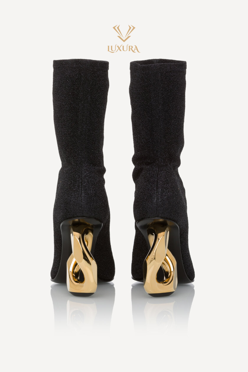 <span style="font-size: 10px; color: rgb(101, 101, 101);letter-spacing: .15em;">HARD TO FIND</span><br><strong> JW ANDERSON </strong><br><div style="margin-top:10px; font-size:16px;"> Chain Heel Sock Boots 35 </div><br> - Image 5