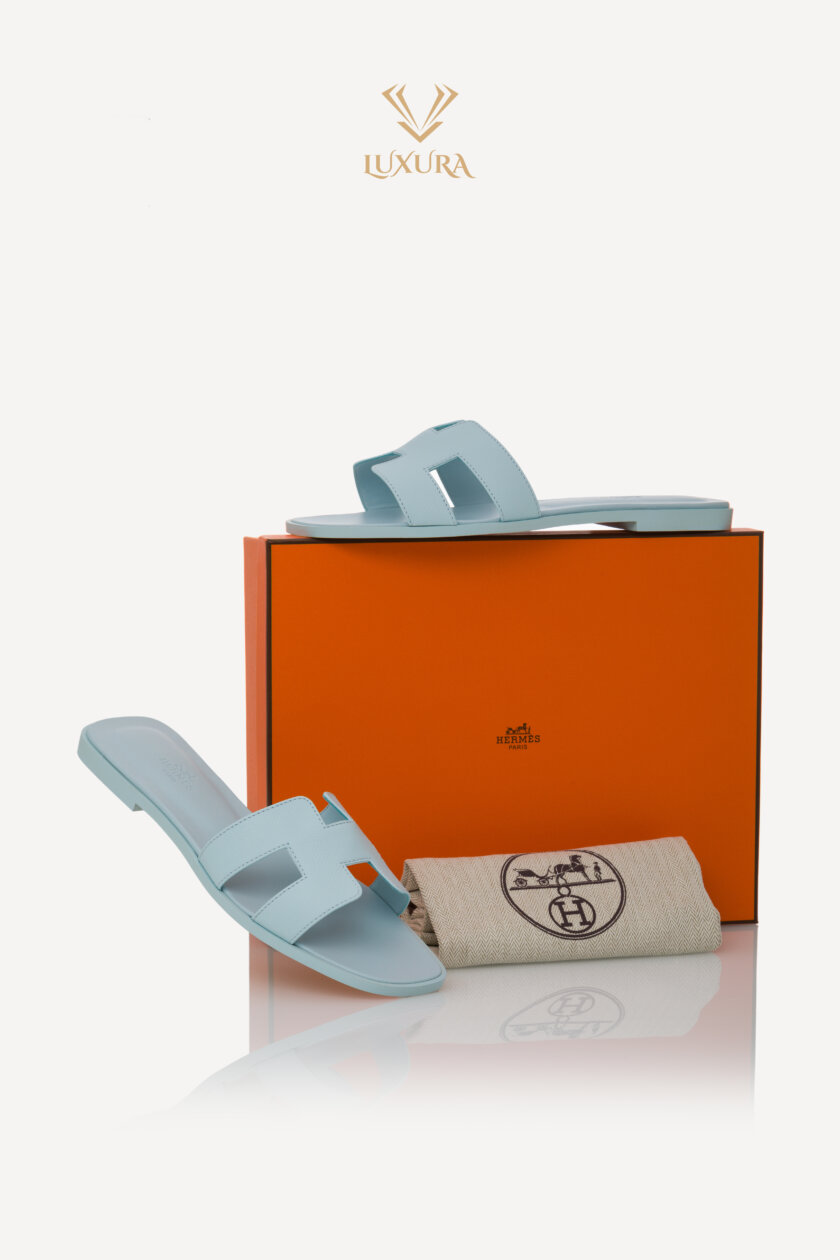 Incaltaminte | HERMES Oran Sandals Bleu Brume 39 ( true size 38 )