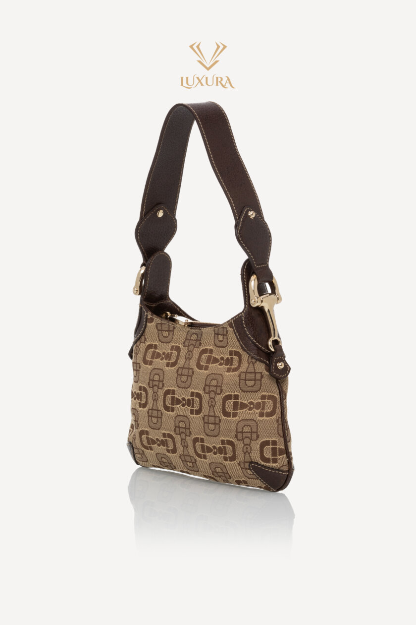 <span style="font-size: 10px; color: rgb(101, 101, 101);letter-spacing: .15em;">BEST DEAL</span><br><strong> GUCCI </strong><br><div style="margin-top:10px; font-size:16px;">Horsebit Web Hobo Bag Beige Brown</div><br> - Image 6