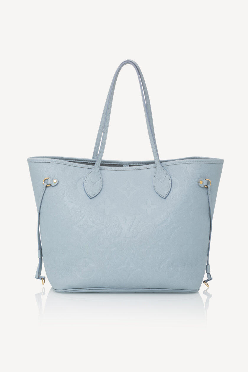 <span style="font-size: 10px; color: rgb(101, 101, 101);letter-spacing: .15em;">HARD TO FIND</span><br><strong> LOUIS VUITTON </strong><br><div style="margin-top:10px;font-size:16px;">Neverfull MM Monogram Empreinte Leather Blue M46482</div><br> - Image 5