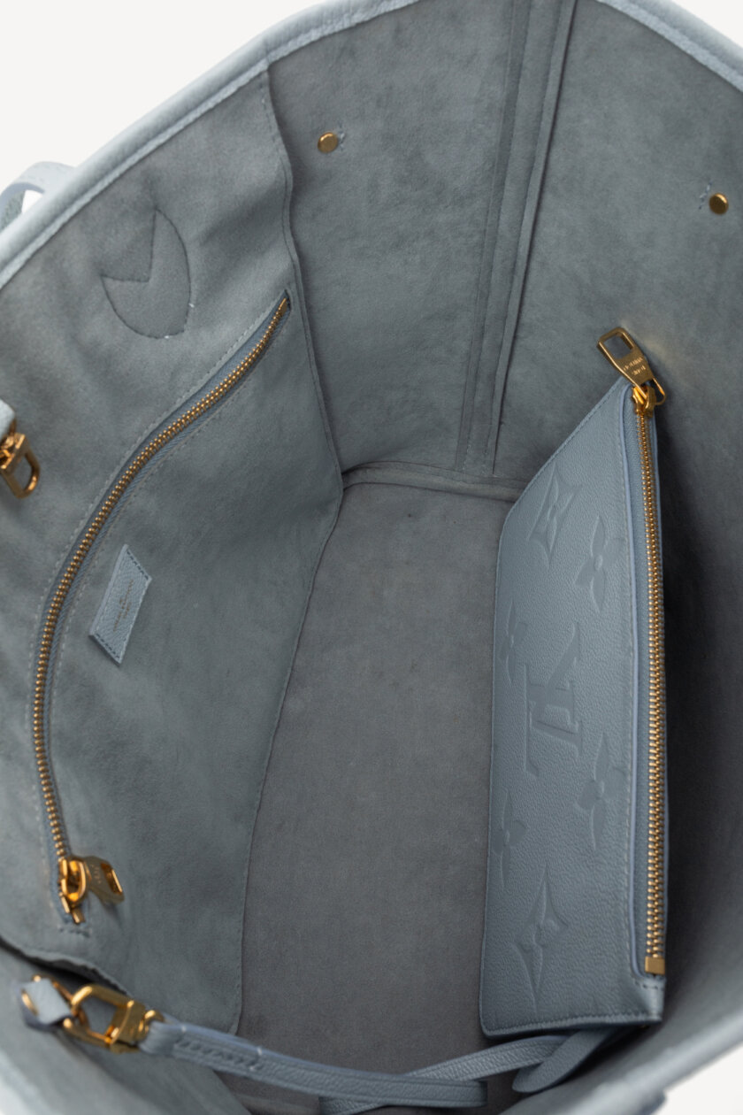 <span style="font-size: 10px; color: rgb(101, 101, 101);letter-spacing: .15em;">HARD TO FIND</span><br><strong> LOUIS VUITTON </strong><br><div style="margin-top:10px;font-size:16px;">Neverfull MM Monogram Empreinte Leather Blue M46482</div><br> - Image 8