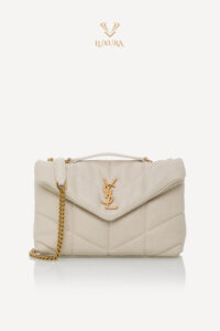 Genti | SAINT LAURENT Toy Puffer in Lambskin Blanc Vintage