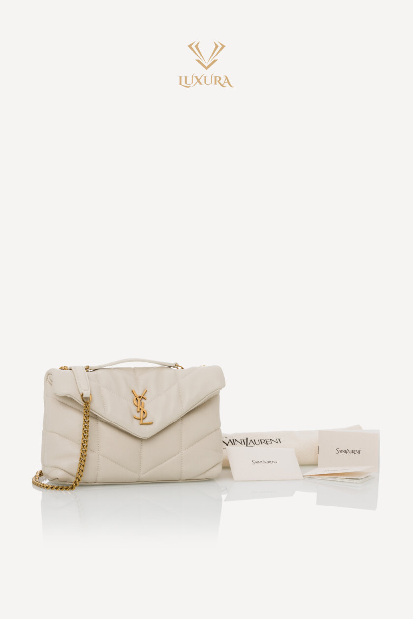 Cross Body and Shoulder Bags | SAINT LAURENT Toy Puffer in Lambskin Blanc Vintage